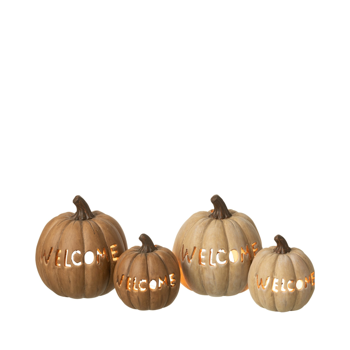 Pumpkin Candle Holder Halloween XL Set of 2 J-Line