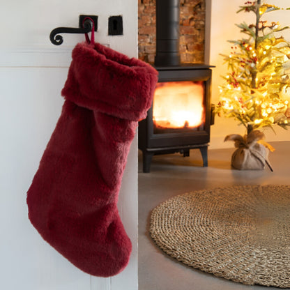 Christmas Stocking Ornament Bordeaux Red J-Line