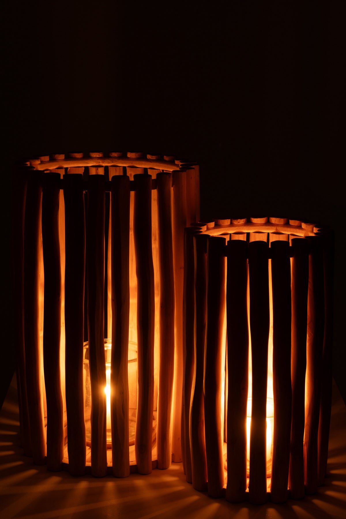 Lantern Teak Natural Set of 2 J-Line