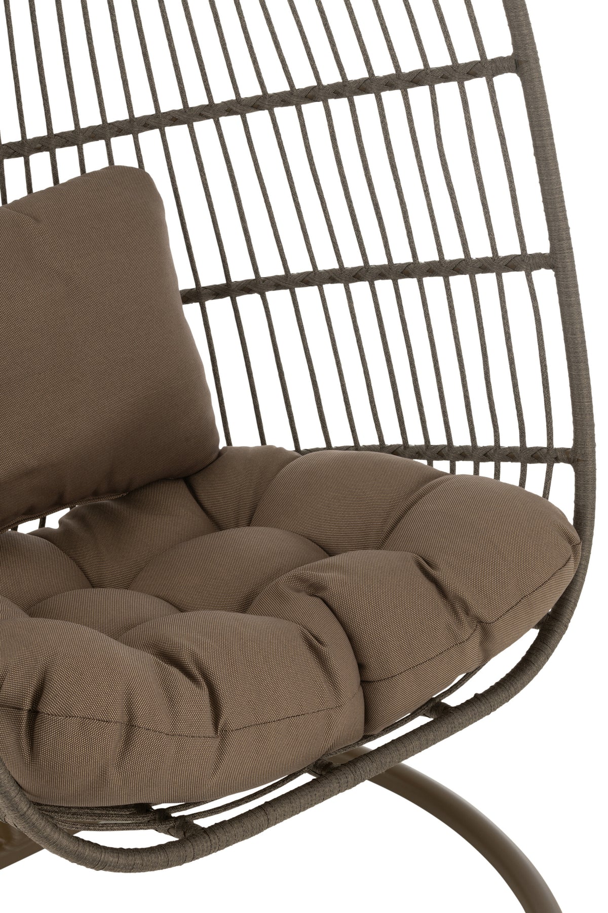 Hanging Chair + Cushion Egga Metal/Rope Brown J-Line