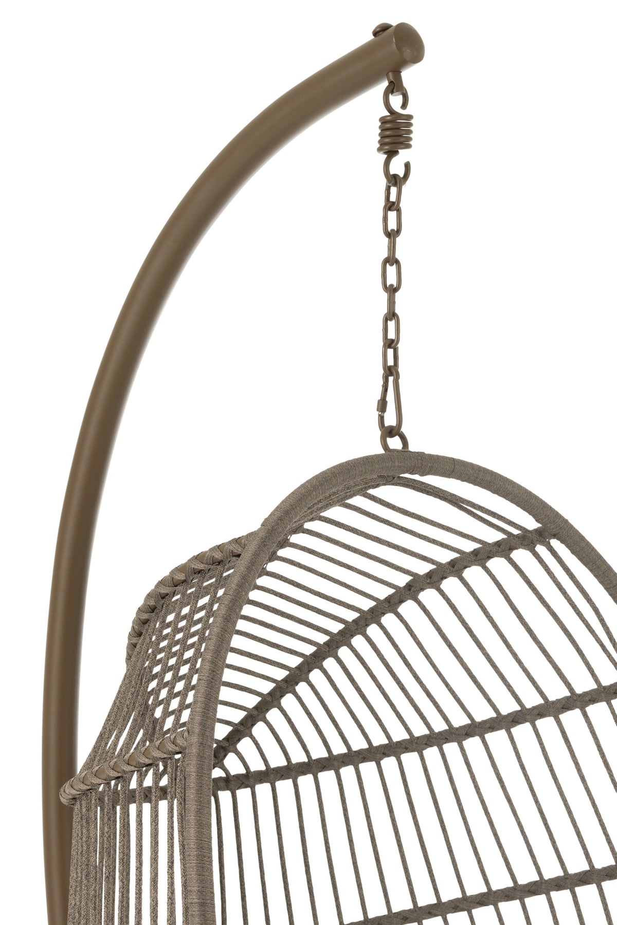 Hanging Chair + Cushion Egga Metal/Rope Brown J-Line