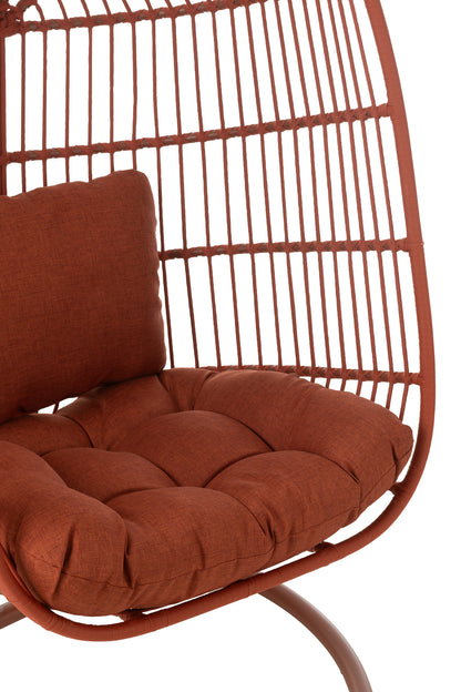 Egga Metal/Rope Hanging Chair Red J-Line