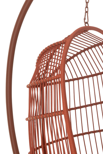 Egga Metal/Rope Hanging Chair Red J-Line