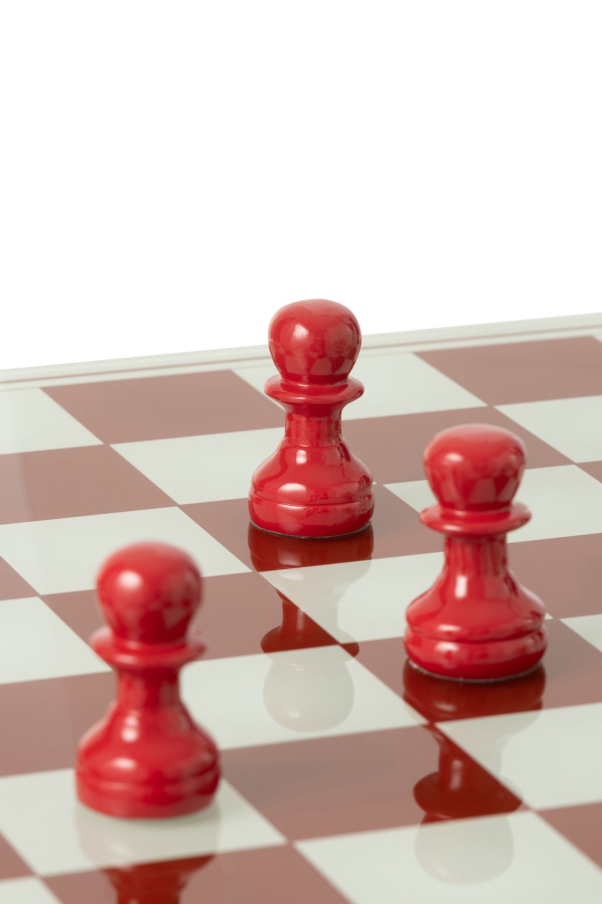 Chess Set Polyresin White/Christmas Red J-Line