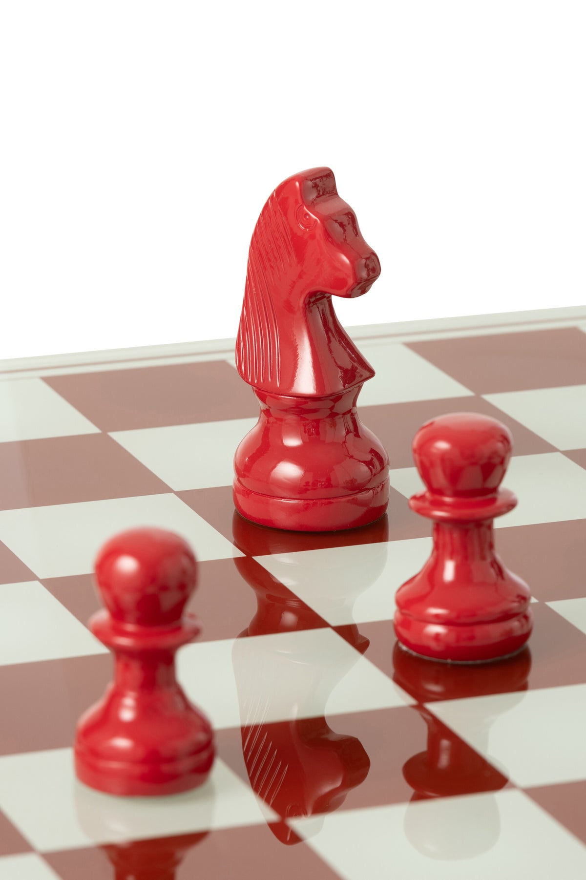 Chess Set Polyresin White/Christmas Red J-Line