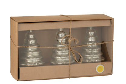 Boom LED Ribbed Glass Silver-Colored Set of 3 J-Line