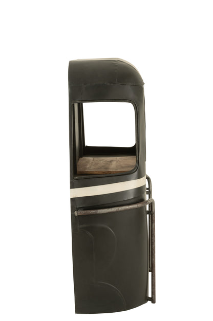 Cable Wagon Bar Stool Iron/Mango Wood Black/White J-Line
