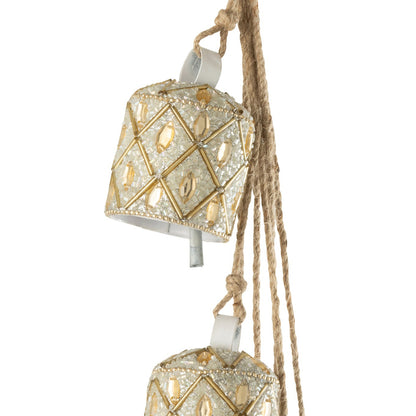 Pendant 7 Bubbles Iron/Beads White/Gold-colored J-Line