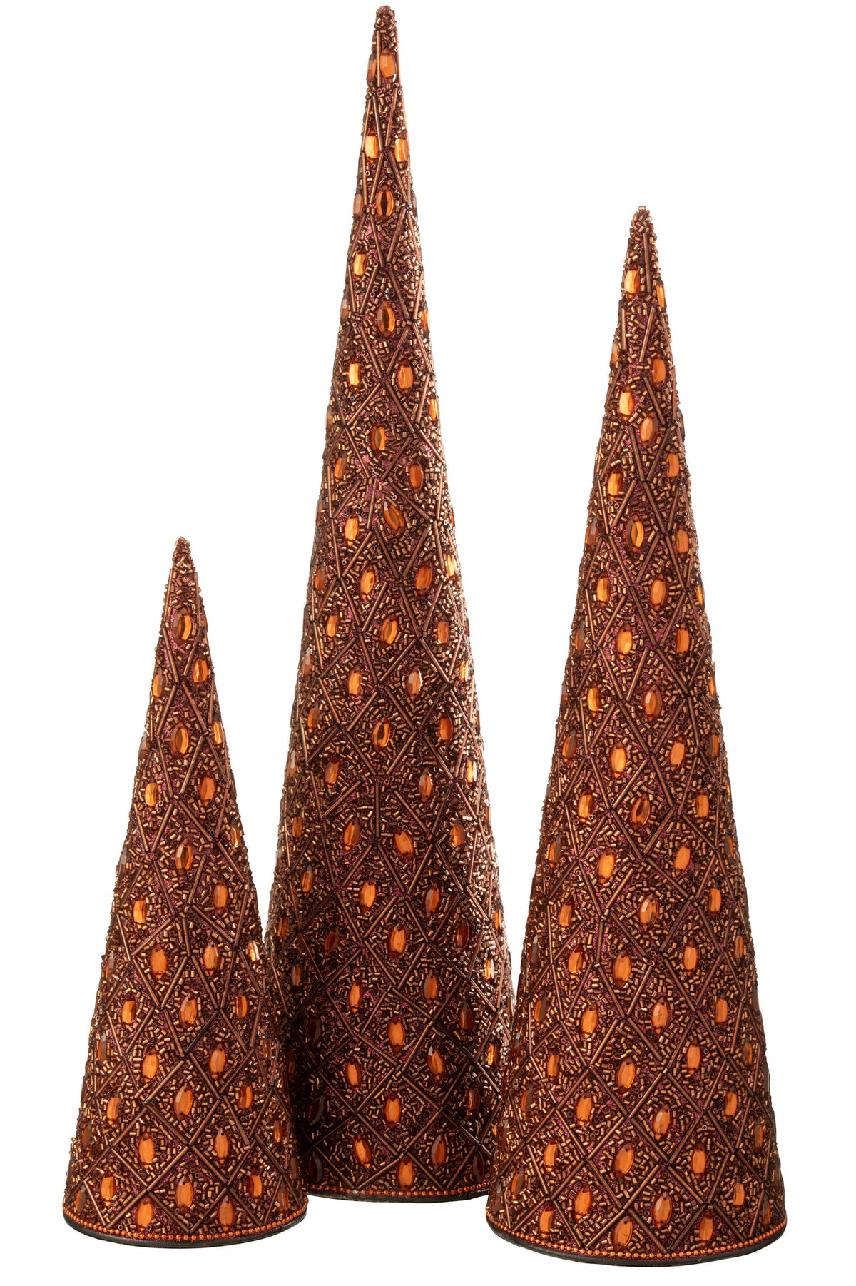 Cone Iron/Beads Dark Brown/Rust Brown Set of 3 J-Line