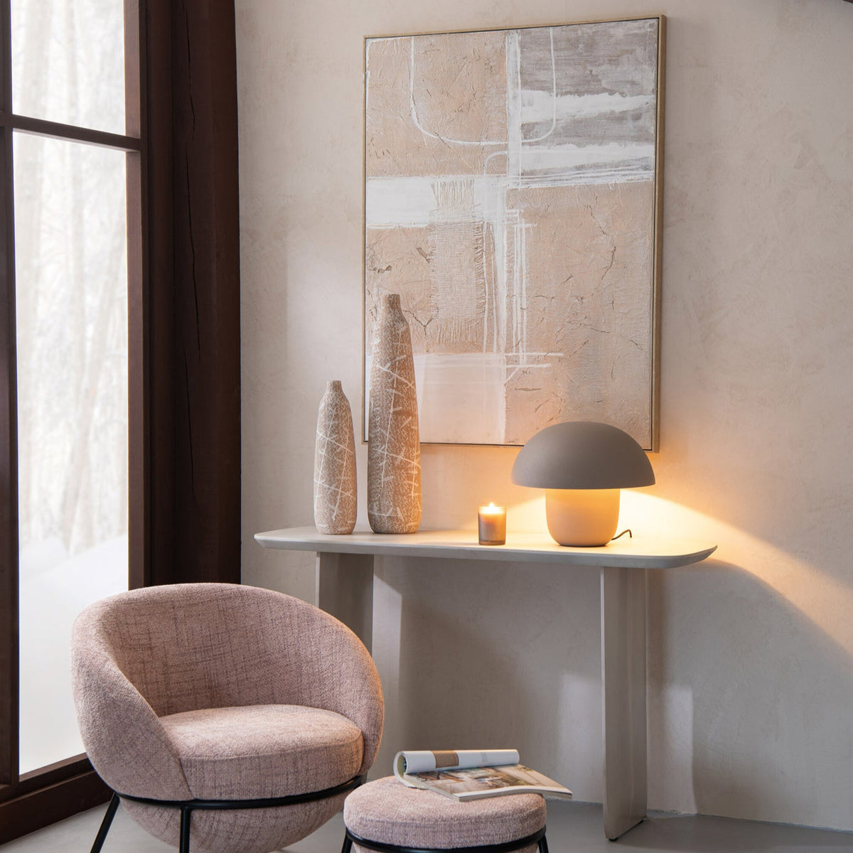 Table Lamp Metal Taupe Medium J-Line