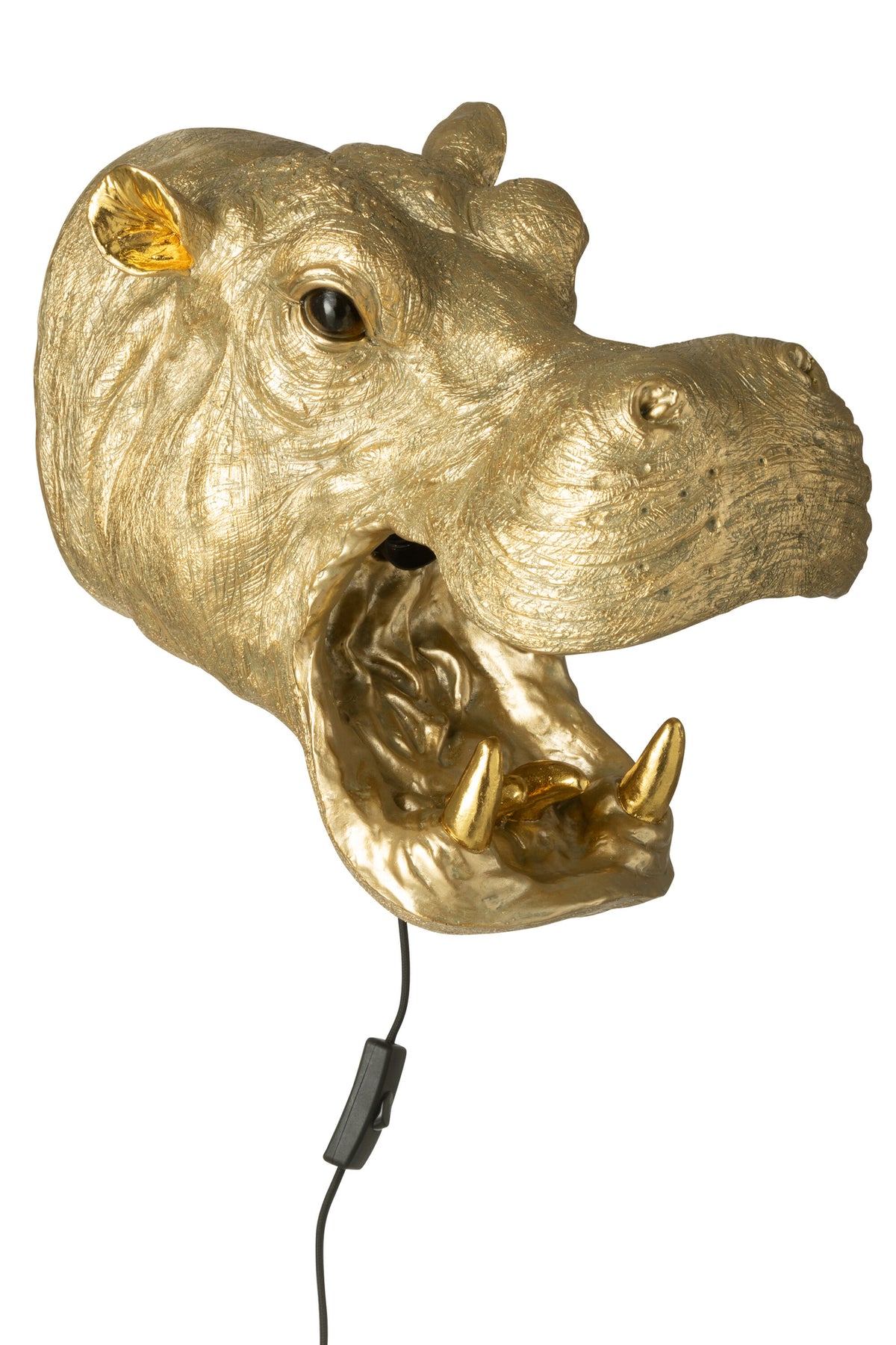 Wall Lamp Hippo Head Resin Gold-Colored J-Line