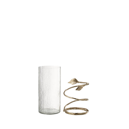 Glass Lanterns with Gold Leaves Set of 3 J-Line