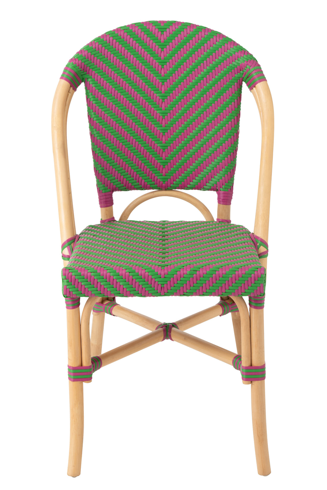 Outdoor Chair Geo Round Rattan Pink/Green J-Line
