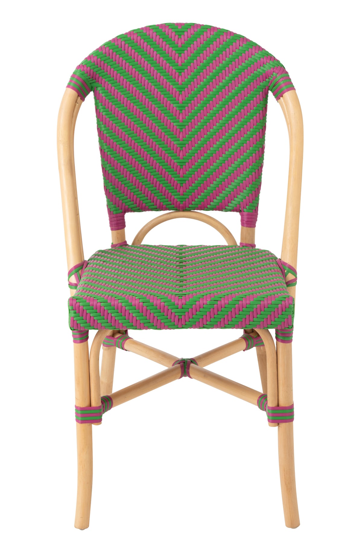 Outdoor Chair Geo Round Rattan Pink/Green J-Line