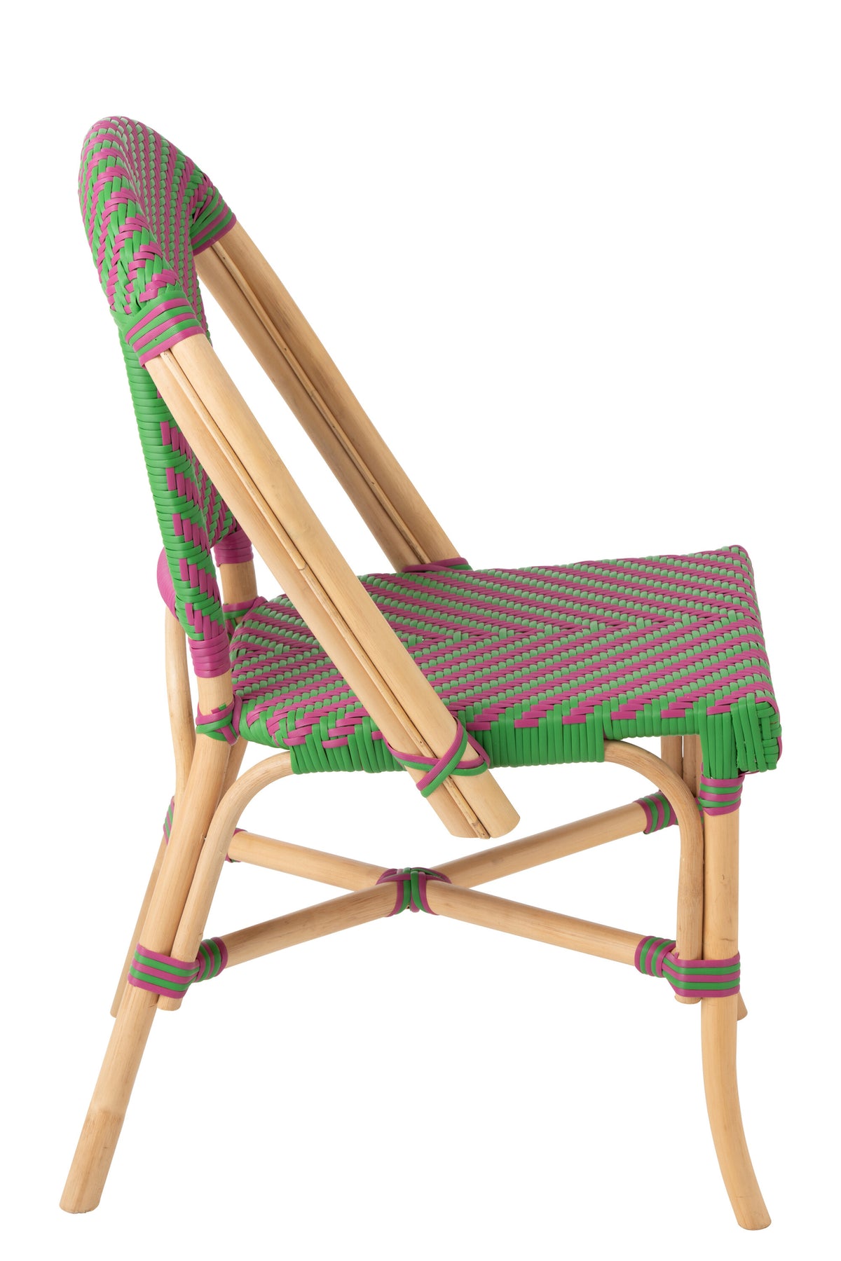 Outdoor Chair Geo Round Rattan Pink/Green J-Line