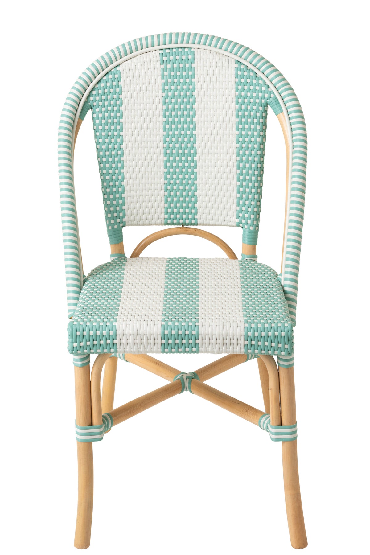 Chair Striped Rattan Light Blue/White J-Line