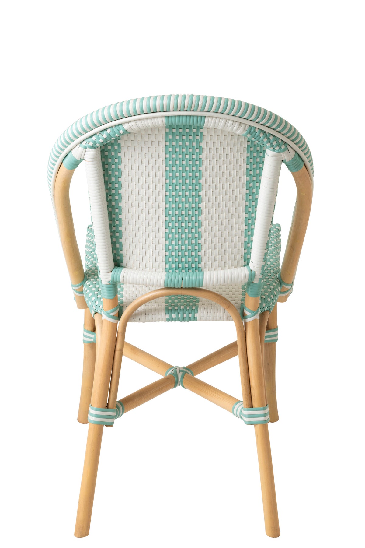 Chair Striped Rattan Light Blue/White J-Line