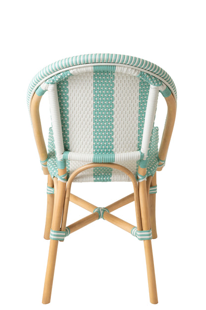 Chair Striped Rattan Light Blue/White J-Line