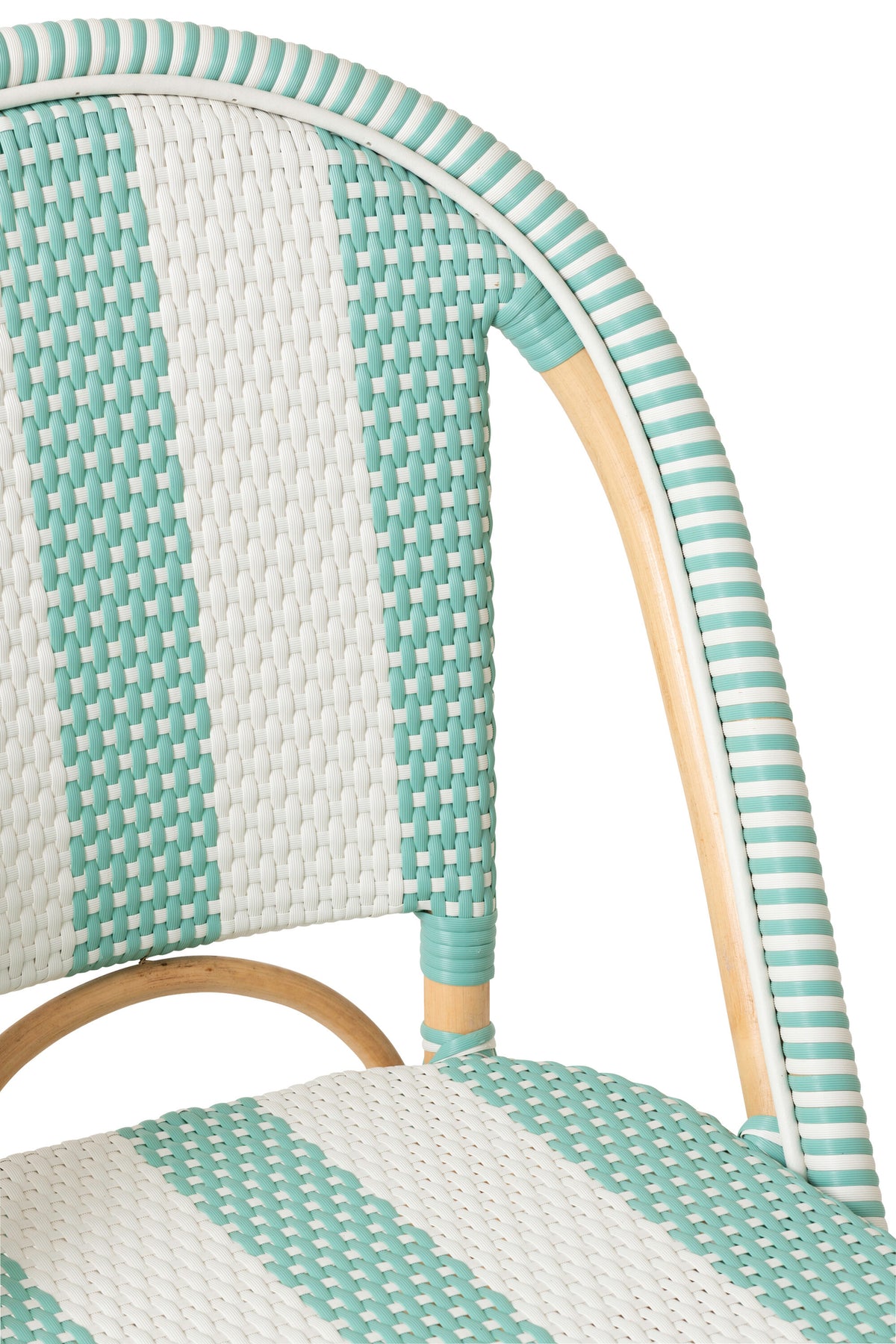 Chair Striped Rattan Light Blue/White J-Line
