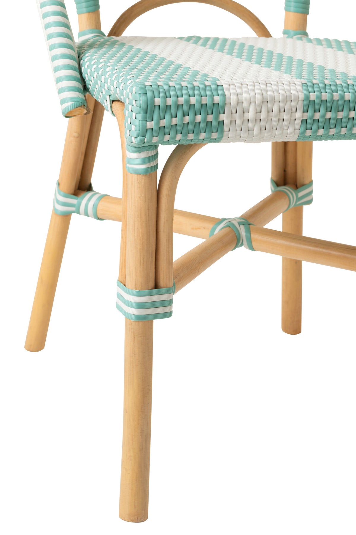 Chair Striped Rattan Light Blue/White J-Line
