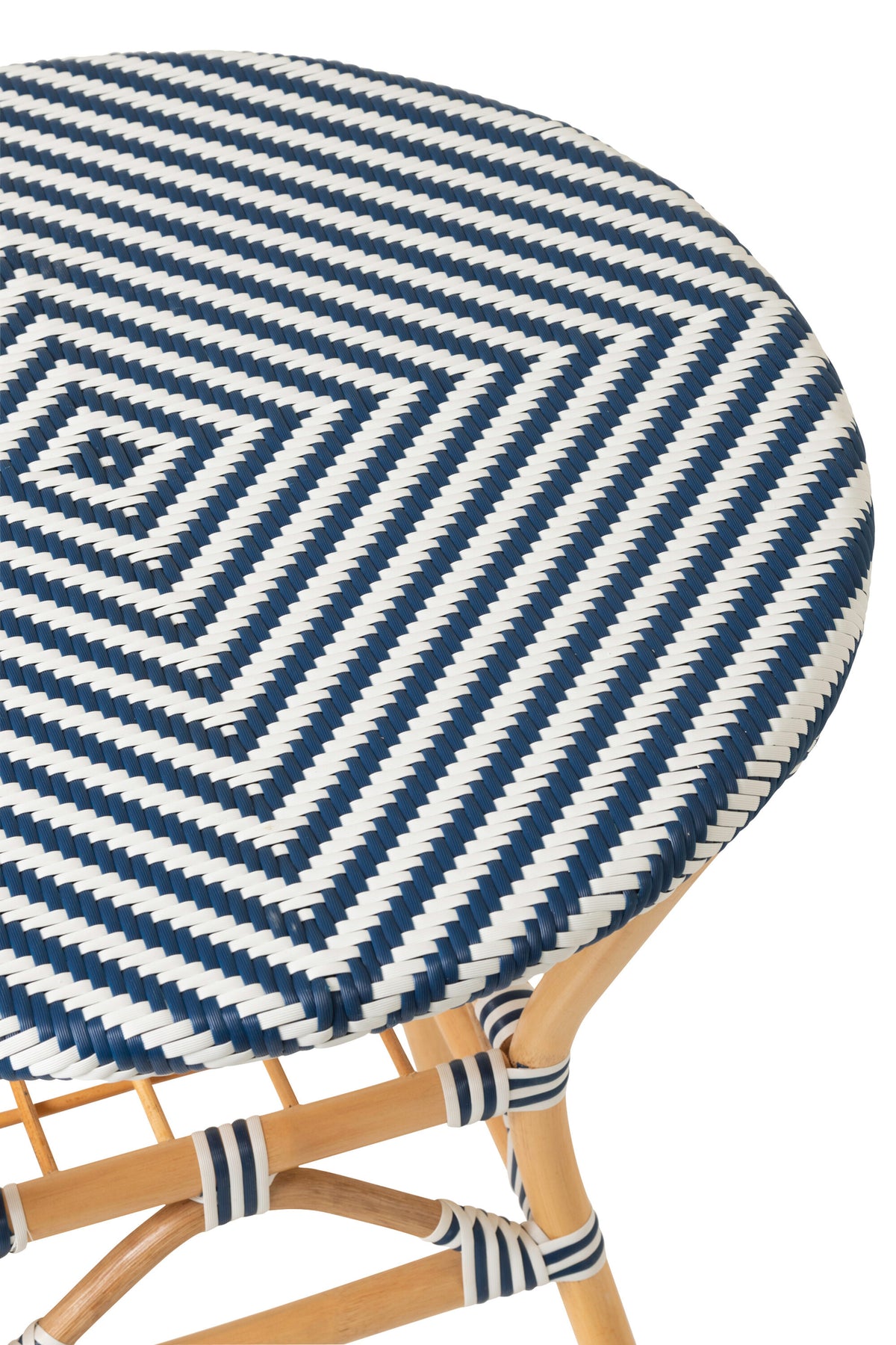 Outdoor Dining Table Geo Round Rattan Blue/White J-Line