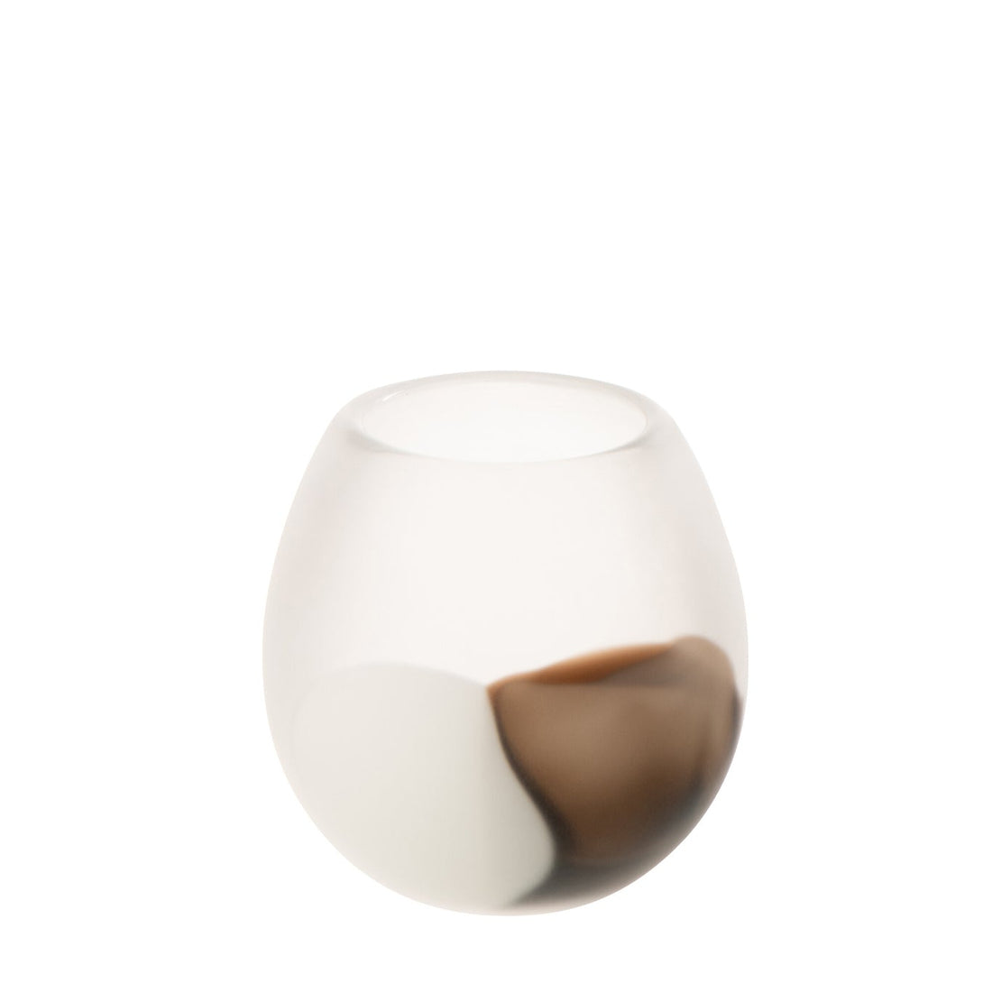 Tealight Globe Glass White/Brown Small J-Line