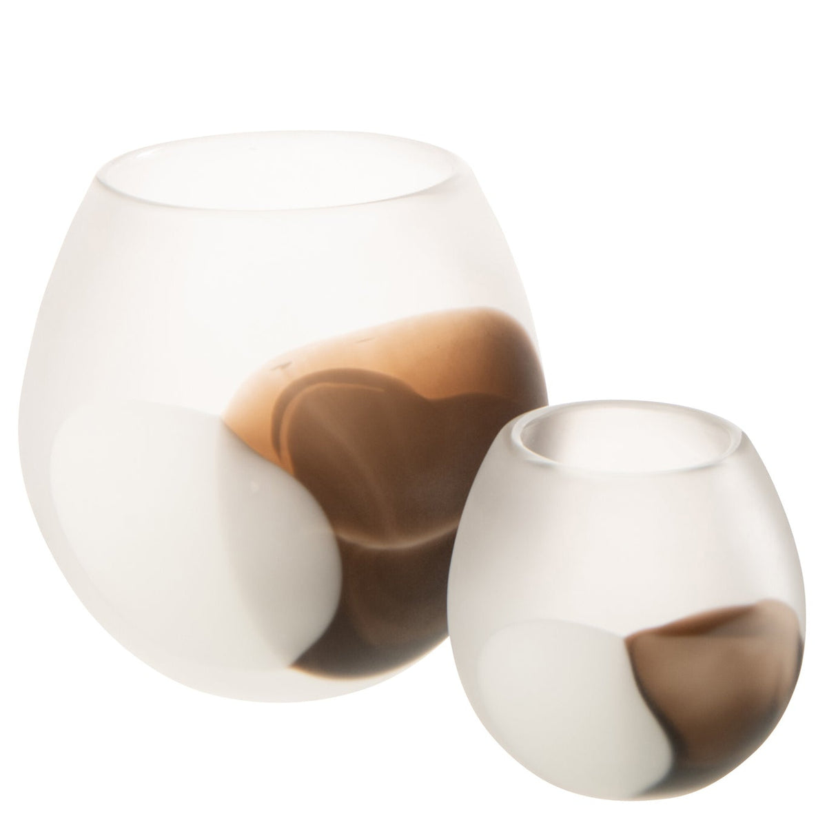 Hurricane Globe Glass White/Brown Large J-Line