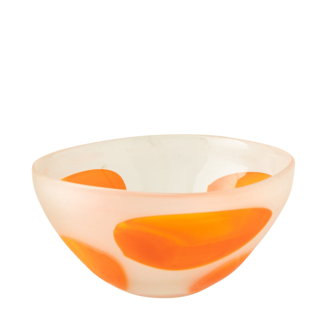 Decorative Bowl Dots Glass Dark Orange/Transparent J-Line