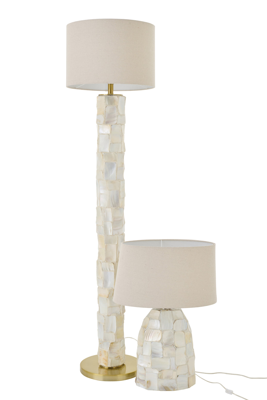 Floor Lamp Pearlescent Shell Off-White/Light Beige J-Line