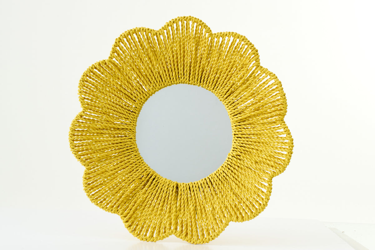 Raffia Yellow J-Line Wall Mirror
