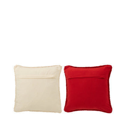 Christmas Set Plaid &amp; Christmas Cushions HoHoHo Red/White J-Line