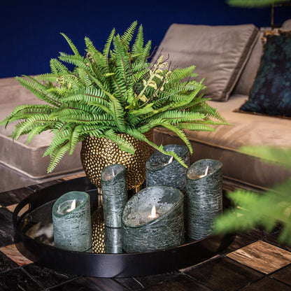 Set of 5 LED Candles Rustic Dark Green PTMD