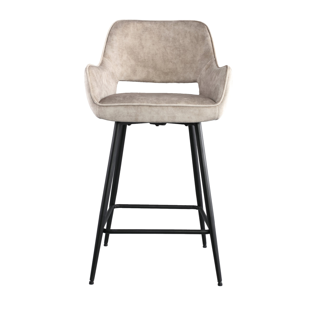 Bar stool Fal Low Velvet Khaki Set of 2 PTMD