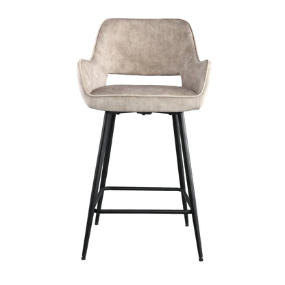 Bar stool Fal Low Velvet Khaki Set of 2 PTMD