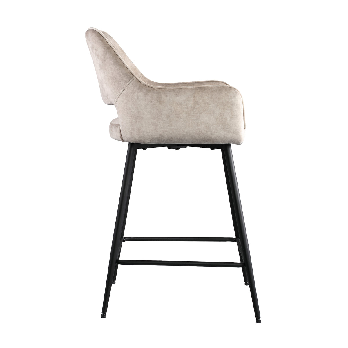 Bar stool Fal Low Velvet Khaki Set of 2 PTMD