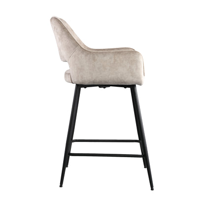Bar stool Fal Low Velvet Khaki Set of 2 PTMD