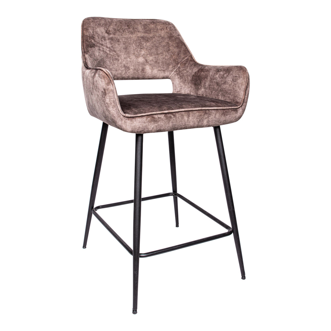 Bar stool Fal Low Velvet Brown Set of 2 PTMD