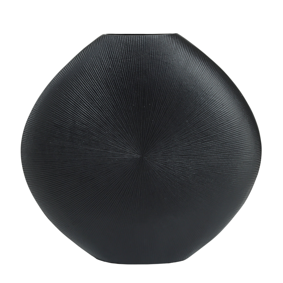 Tiro Black Aluminium Oval Pot Stripe Pattern PTMD