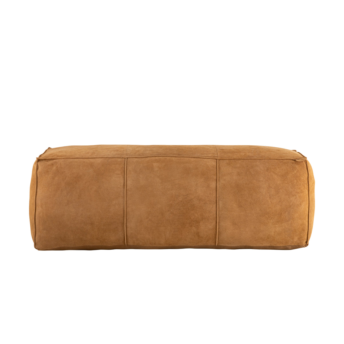 Marieke Suede Leather Pouf Rectangular Camel PTMD