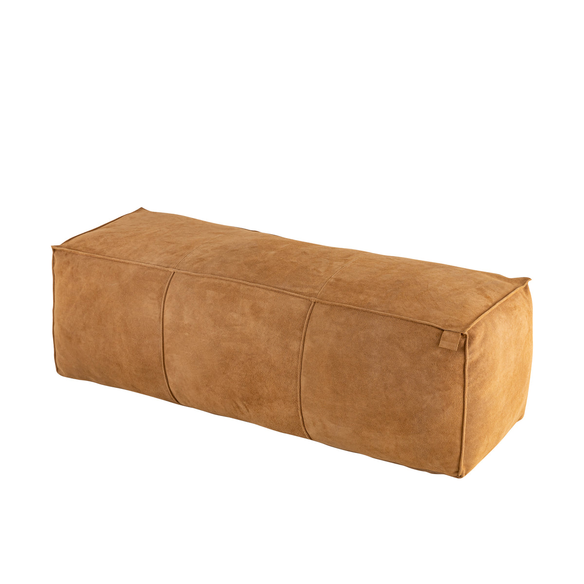 Marieke Suede Leather Pouf Rectangular Camel PTMD