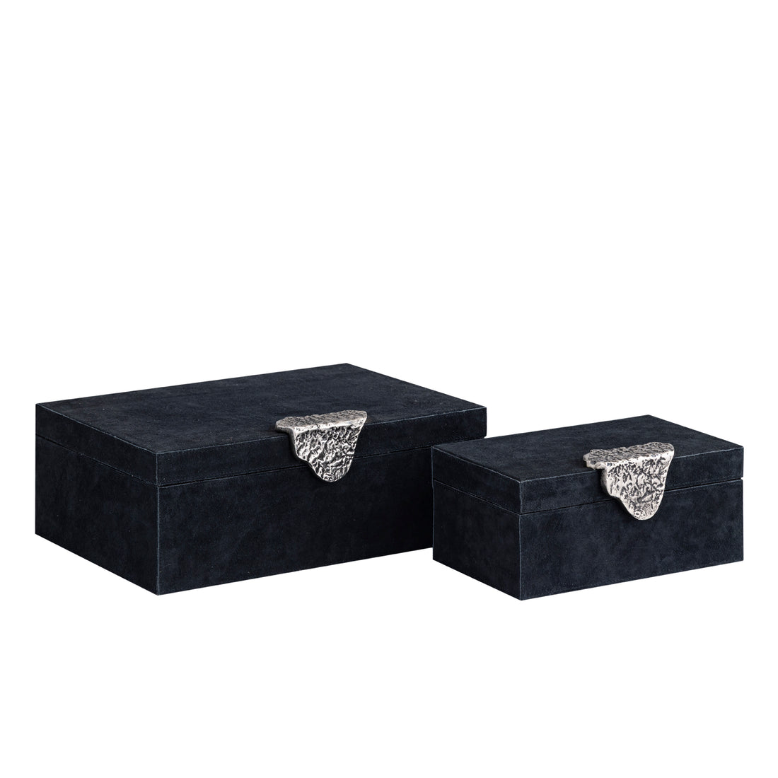 Hazael Black suede box silver handle set of 2 PTMD