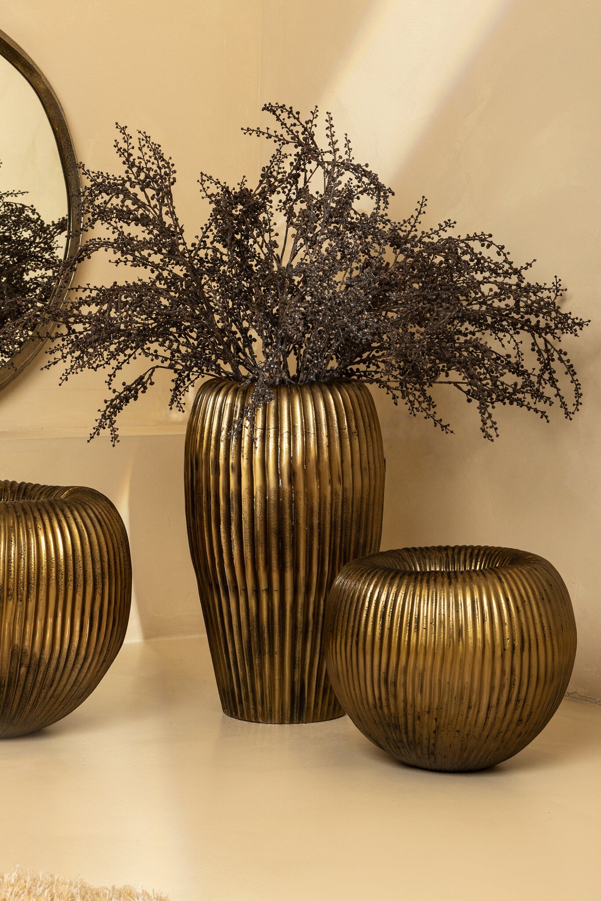 Russen Gold Low Flower Pot Small PTMD