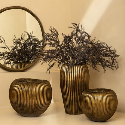 Russen Gold Low Flower Pot Small PTMD