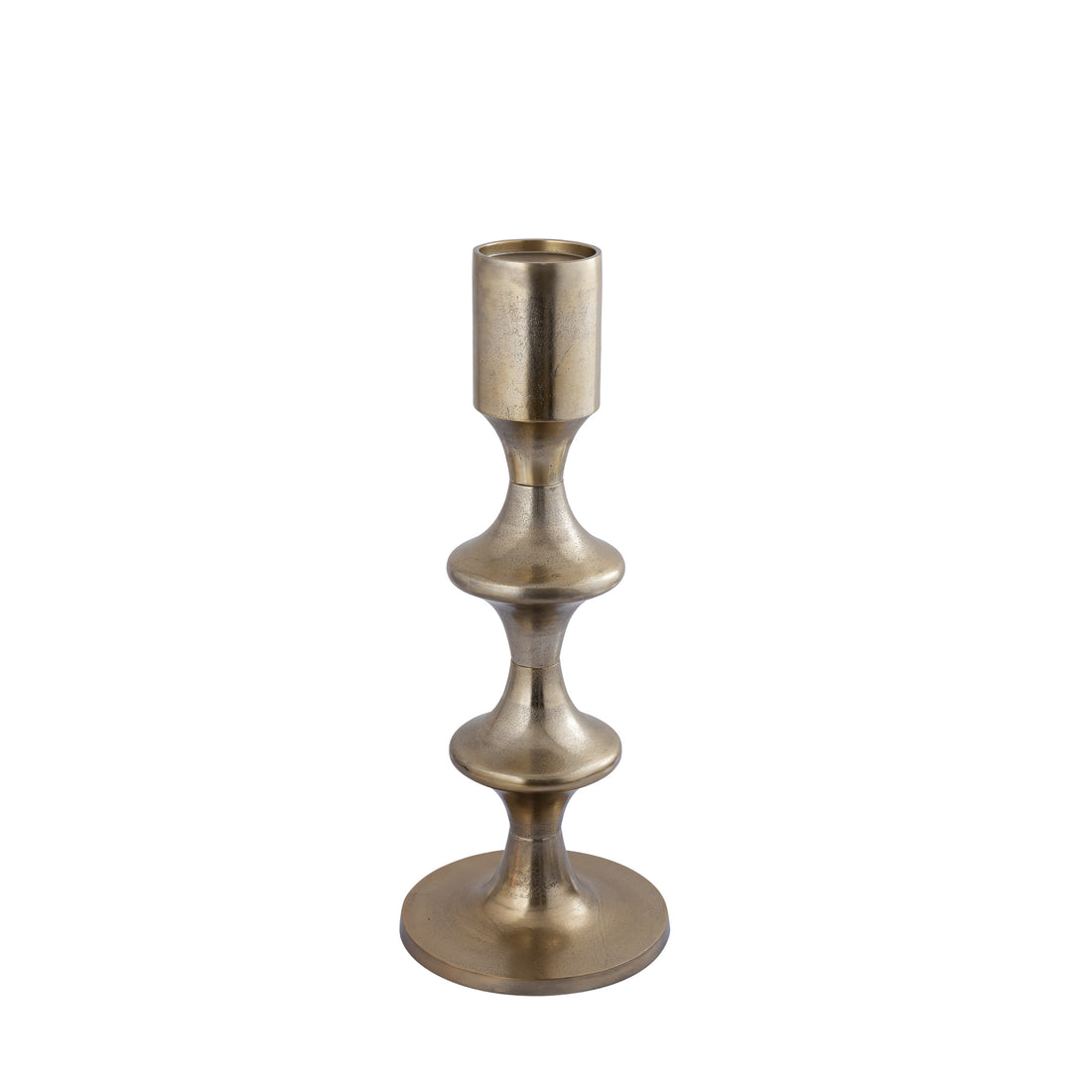 Taika Gold aluminum round candle holder tabs low H73cm PTMD