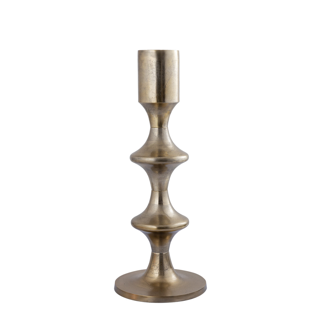 Taika Gold aluminum round candle holder tabs low H73cm PTMD