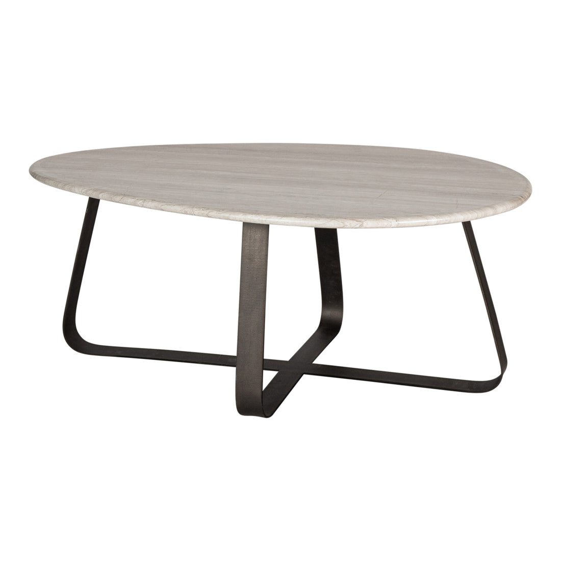 Coffee table Muka high dark grey base white marble PTMD