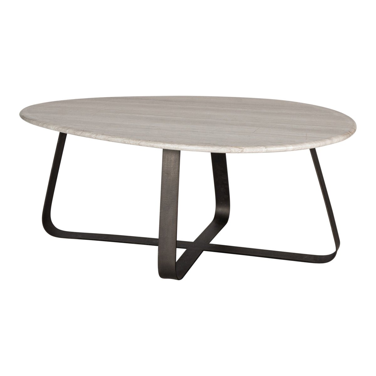 Coffee table Muka high dark grey base white marble PTMD