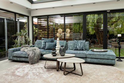 Coffee table Muka high dark grey base white marble PTMD