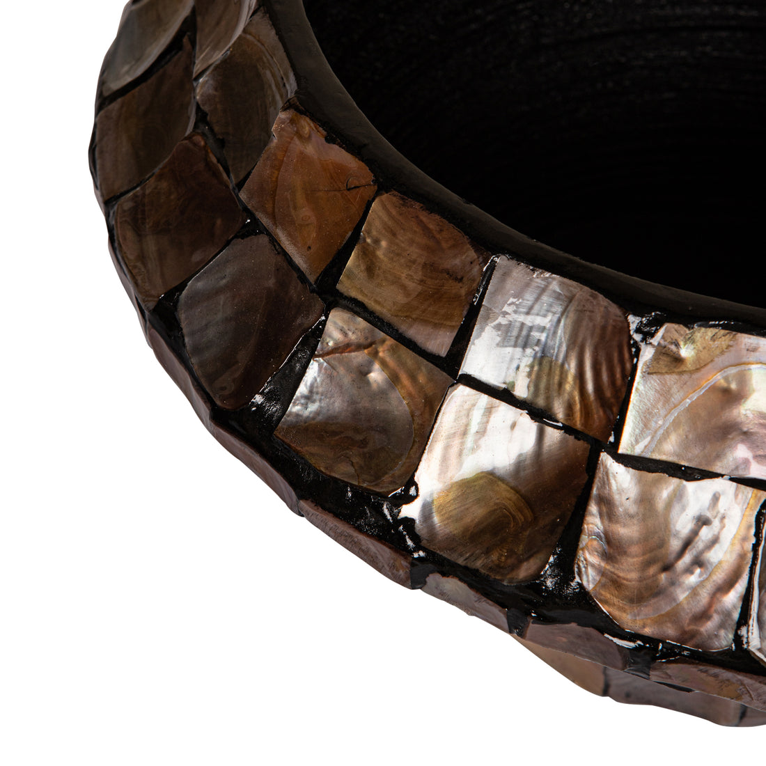 Daven Bronze Poly Shell Bamboo Pot Round Low S 41x41x20cm PTMD