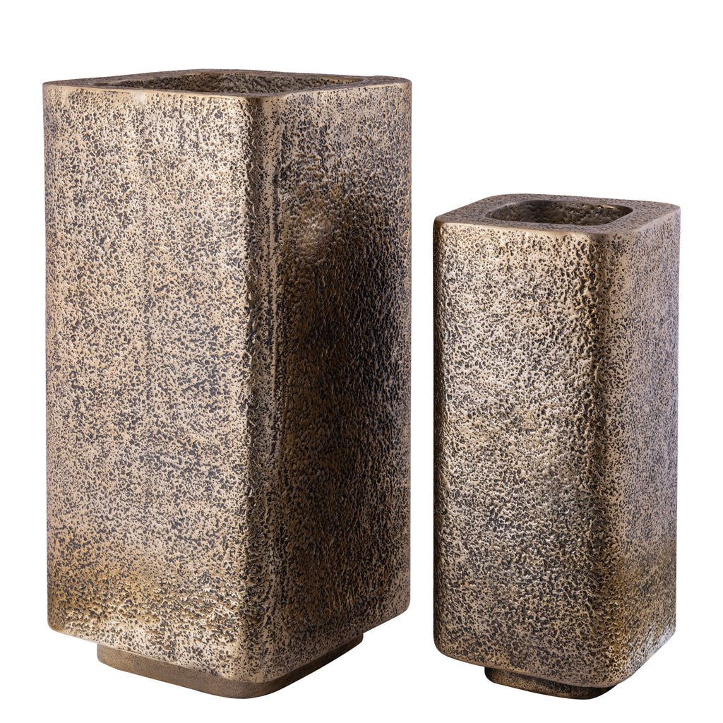 Indira Flower Pot - Aluminum - Gold - Set of 2 PTMD